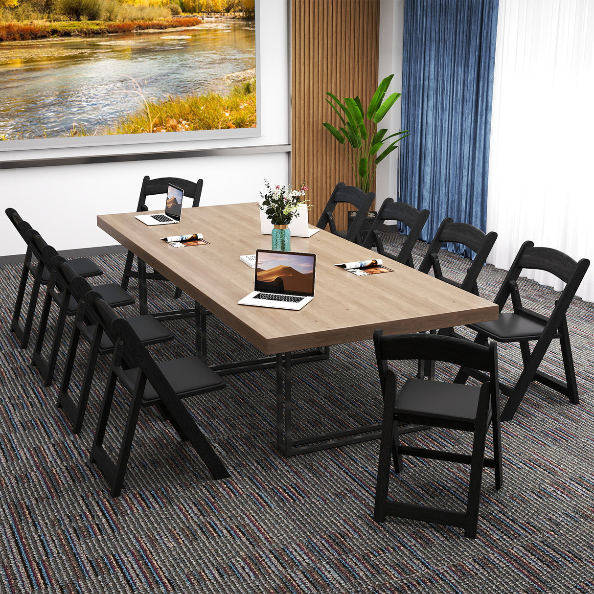 4 Pack Resin Folding Chairs with Padded Seat