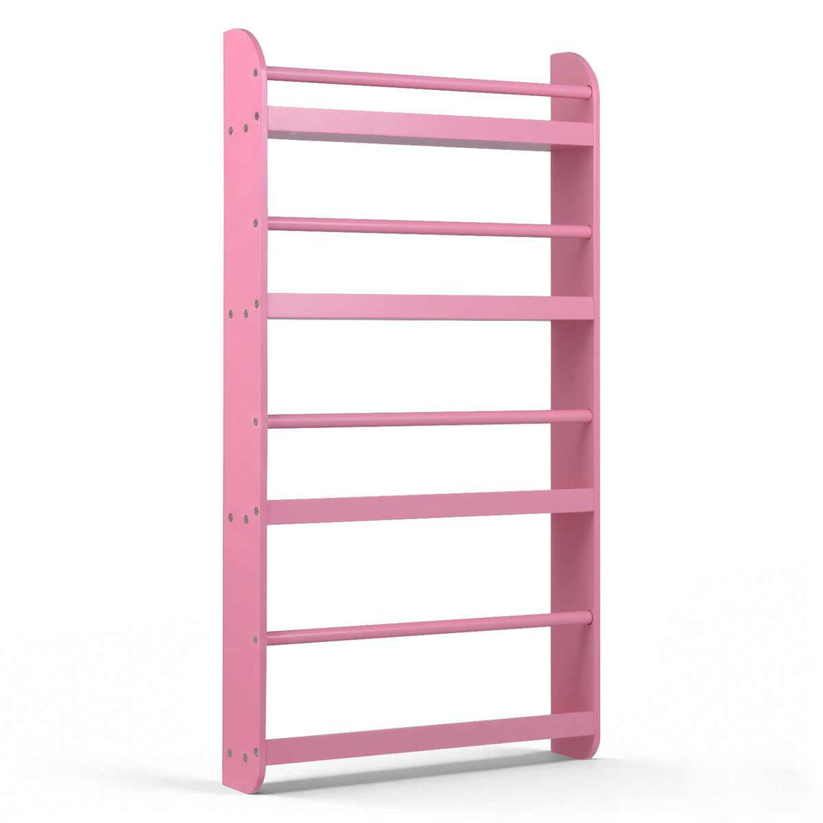 4-Tier Bookshelf Organizer for Toys and Books with Basswood Crossbar