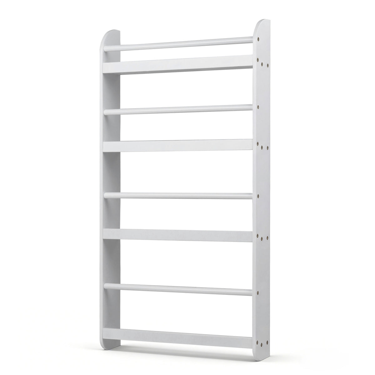 4-Tier Bookshelf Organizer for Toys and Books with Basswood Crossbar