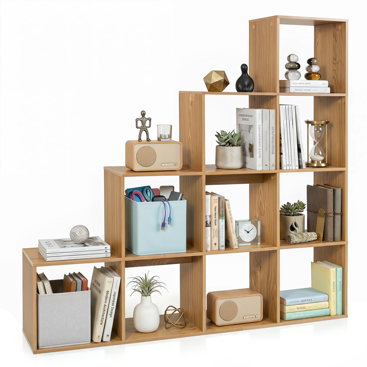 4-Tier Bookshelf with 2 Anti-Tipping Kits for Home Office