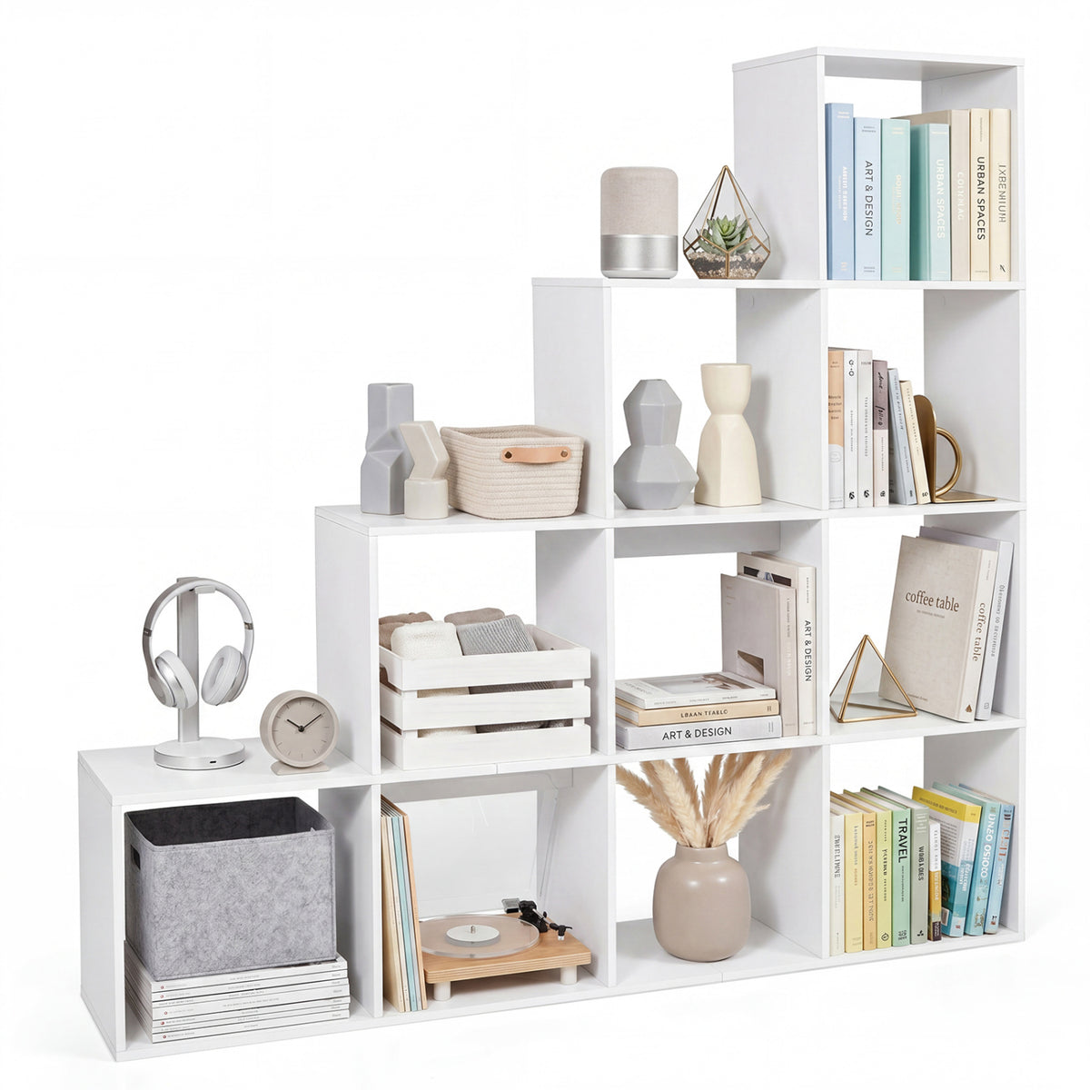 4-Tier Bookshelf with 2 Anti-Tipping Kits for Home Office
