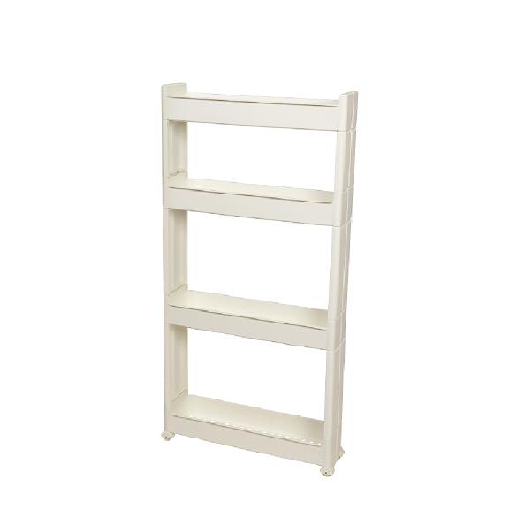 4-Tier Multifunctional Slim Storage Trolley with Detachable Trays-White