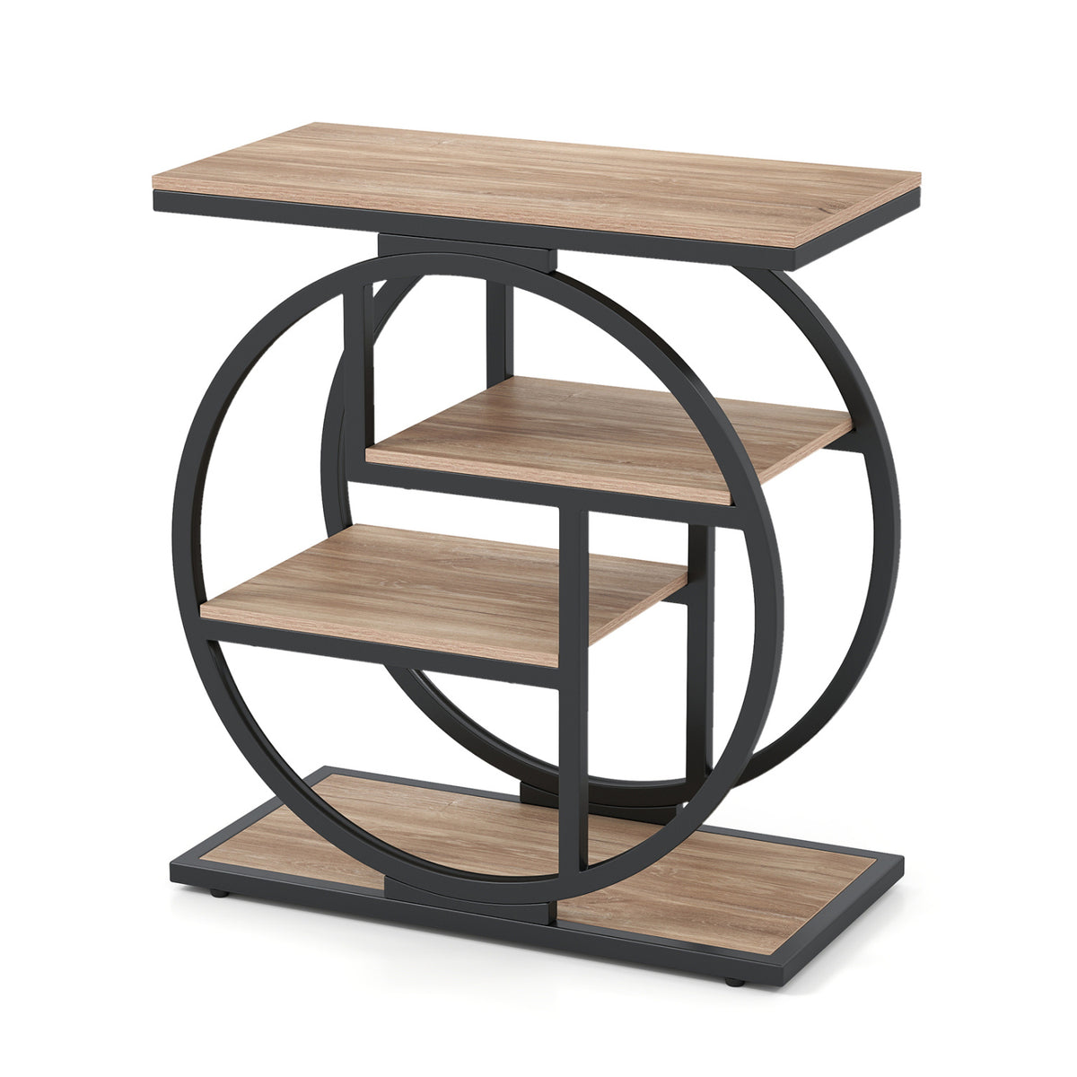4-Tier Narrow End Table for Living Room with Storage Shelves