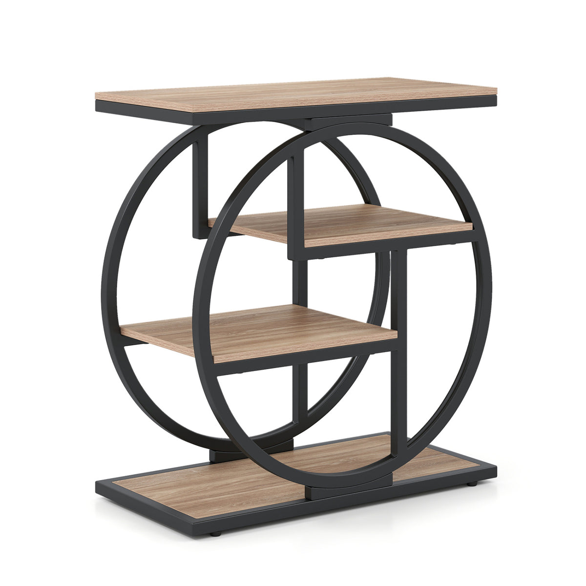 4-Tier Narrow End Table for Living Room with Storage Shelves