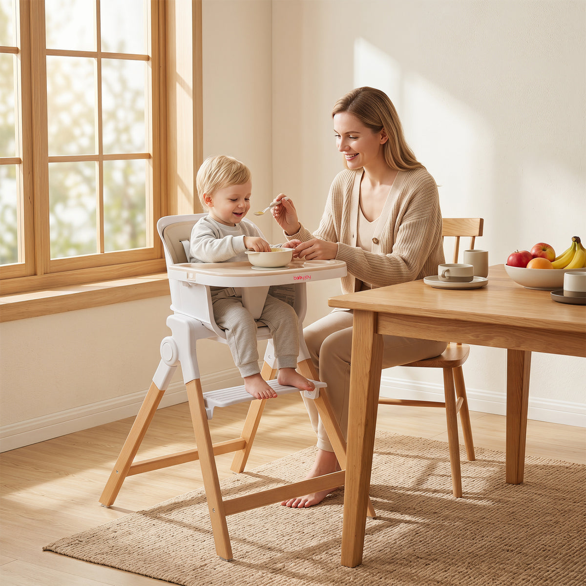 4-in-1 Convertible Baby High Chair with Detachable and Adjustable Tray