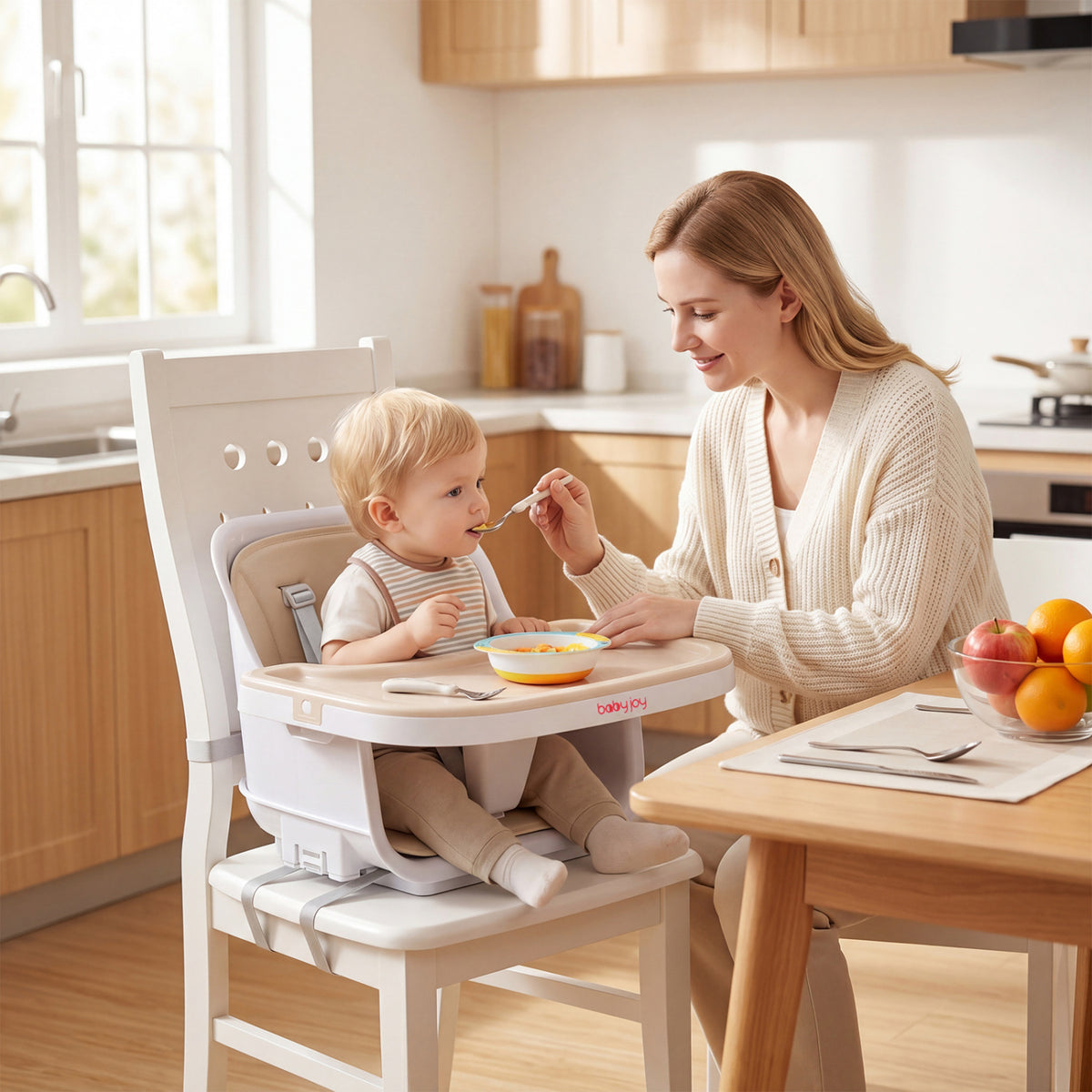 4-in-1 Convertible Baby High Chair with Detachable and Adjustable Tray