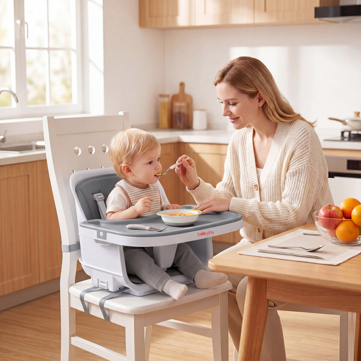 4-in-1 Convertible Baby High Chair with Detachable and Adjustable Tray