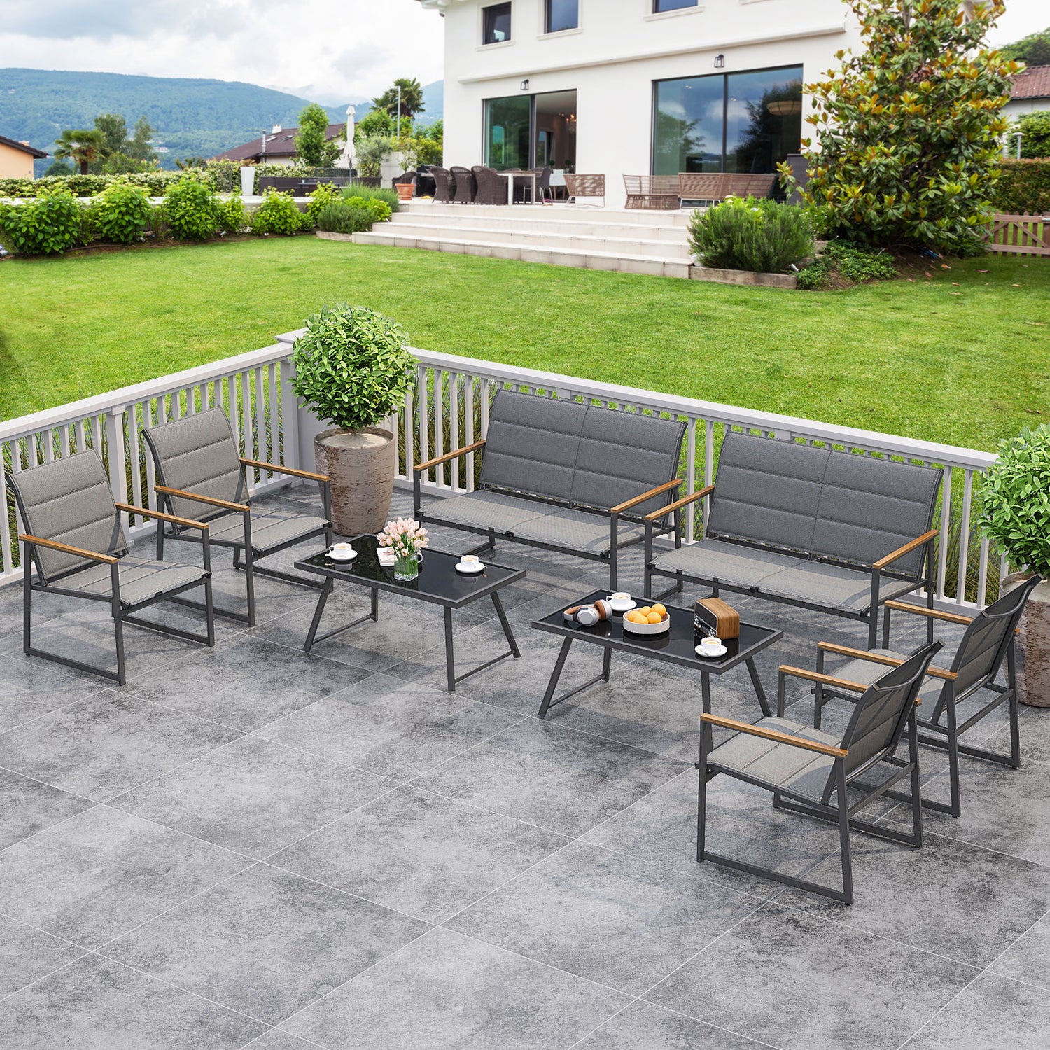4-Piece Outdoor Conversation Patio Furniture Set