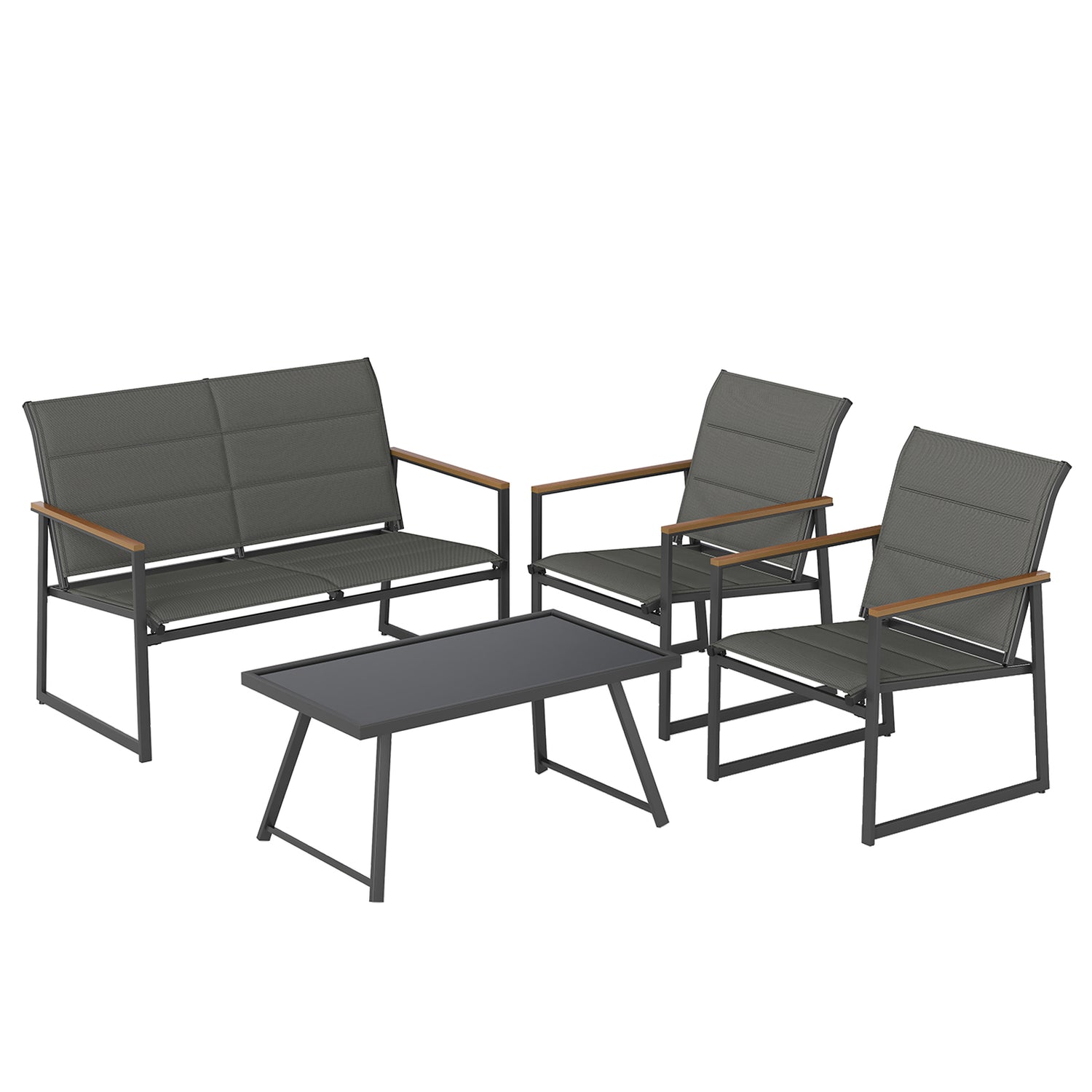 4-Piece Outdoor Conversation Patio Furniture Set