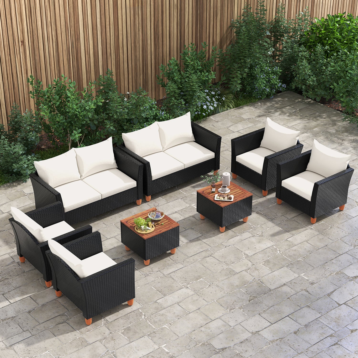 4 Piece Outdoor Conversation Set with Storage Coffee Table