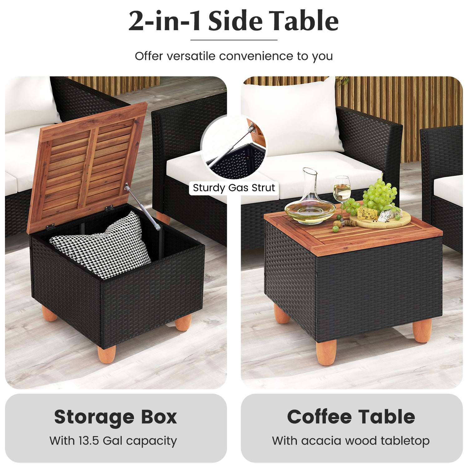 4 Piece Outdoor Conversation Set with Storage Coffee Table