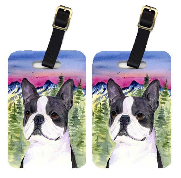 Boston Terrier Luggage Tags – Set of 2 Durable Bag Tags with Straps