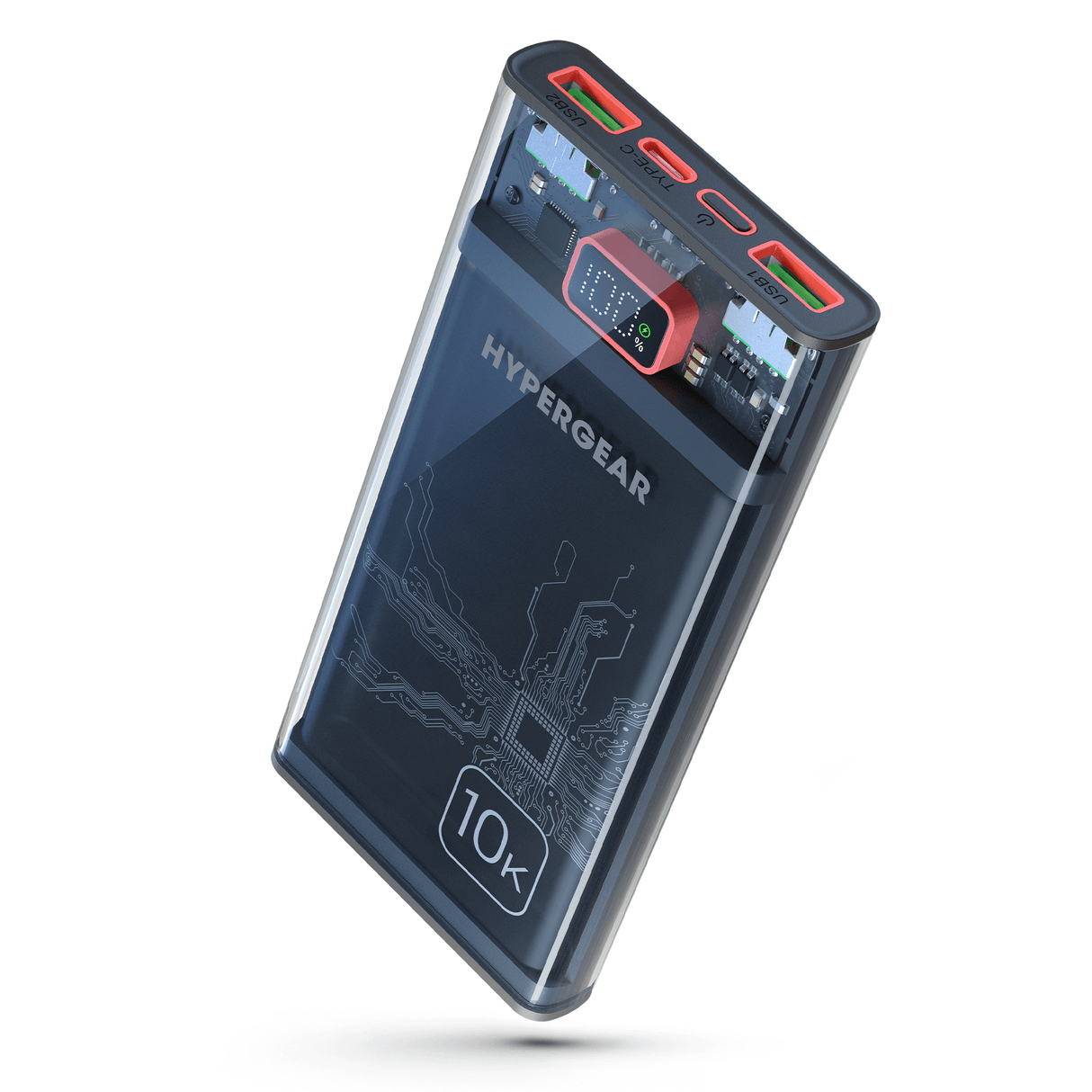 HyperGear ClearCharge 10000mAh Transparent PD Power Bank