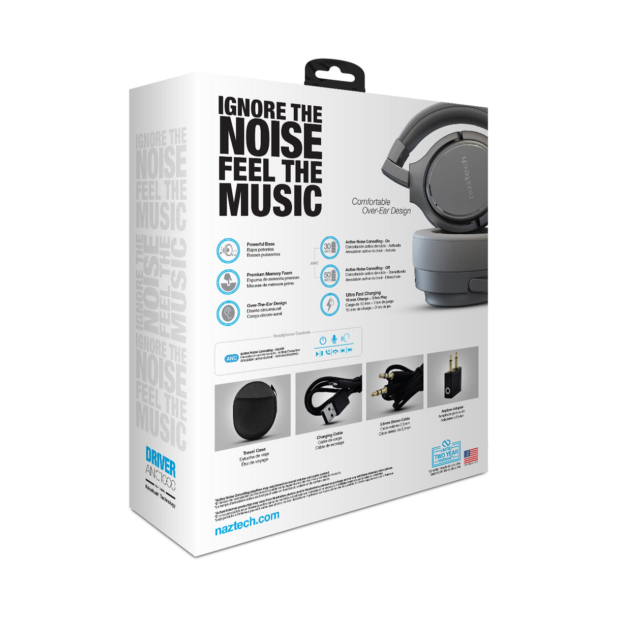 Naztech Driver ANC1000 Wireless Headphones