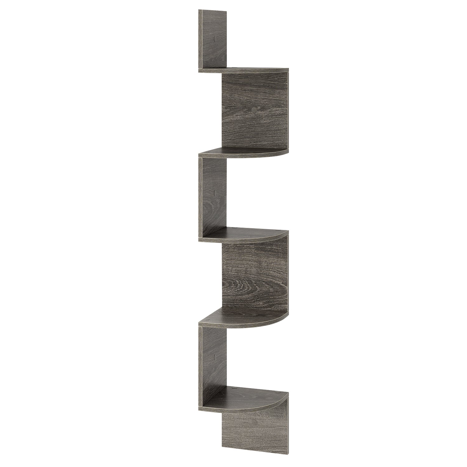5-Tier Corner Shelf Floating Bookshelf Wall Mounted Storage Organizer