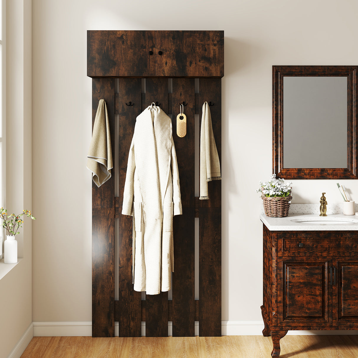 Entryway Wall Coat Rack Wall Mounted Coat Clothes Rack