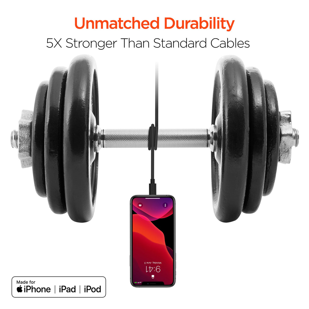 HyperGear USB to Lightning Rounded Cable 4ft