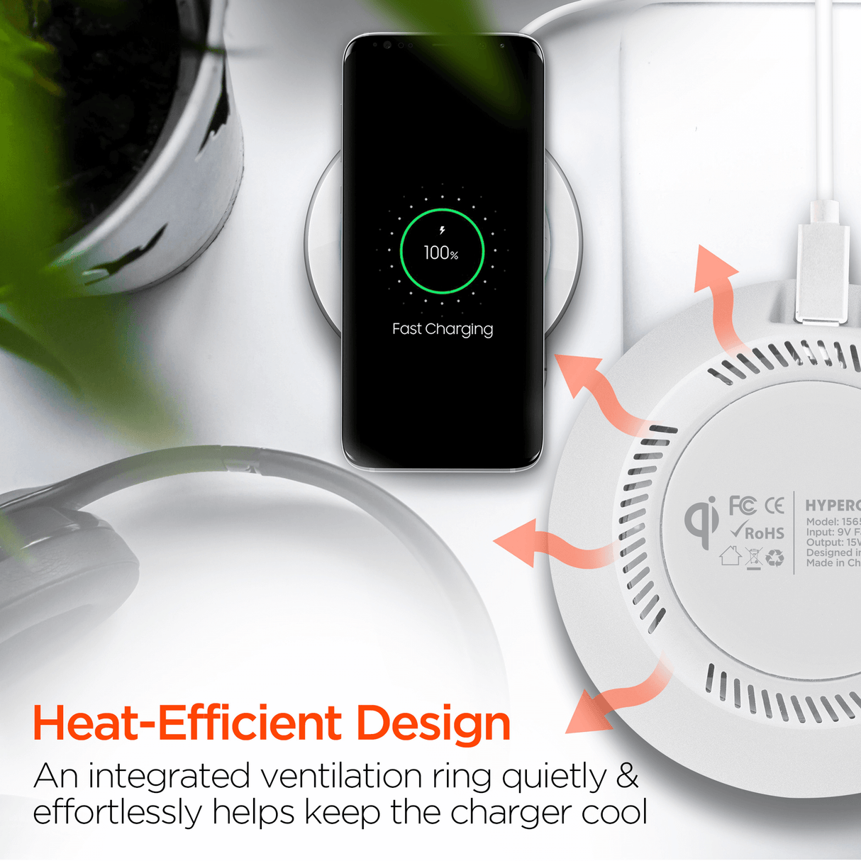 HyperGear ChargePad Pro 15W Wireless Fast Charger USB-C