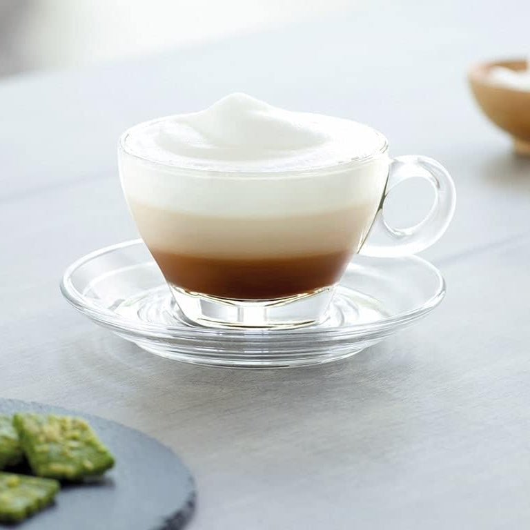 Glass Latte Cup and Saucer - 8.75oz