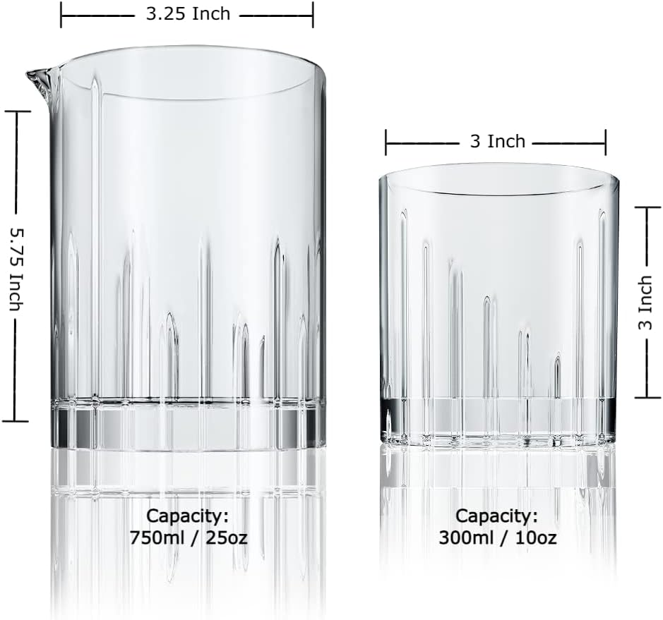 360 Rotating Old Fashioned Glass Set With Mixing Pitchers