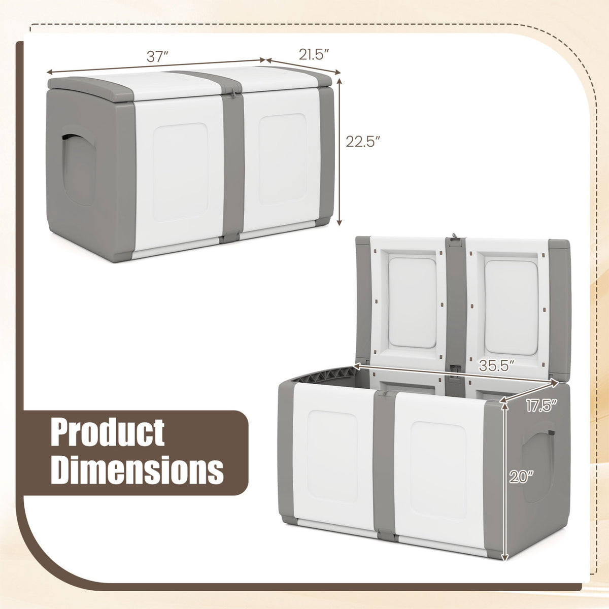 Patio Container with Lockable Lid for Packages and Garden