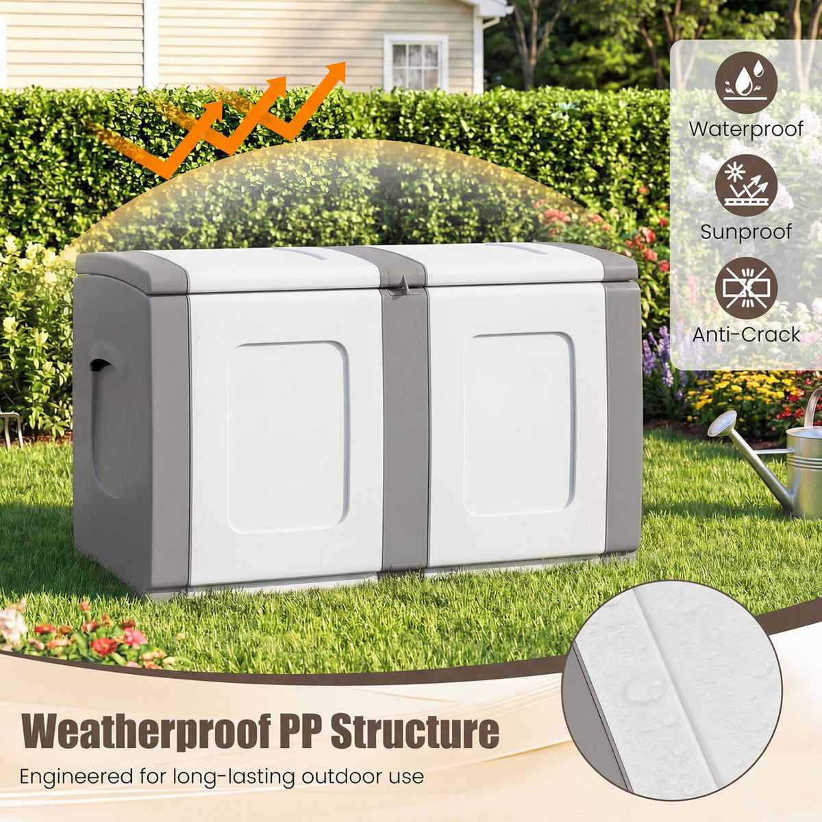 Patio Container with Lockable Lid for Packages and Garden