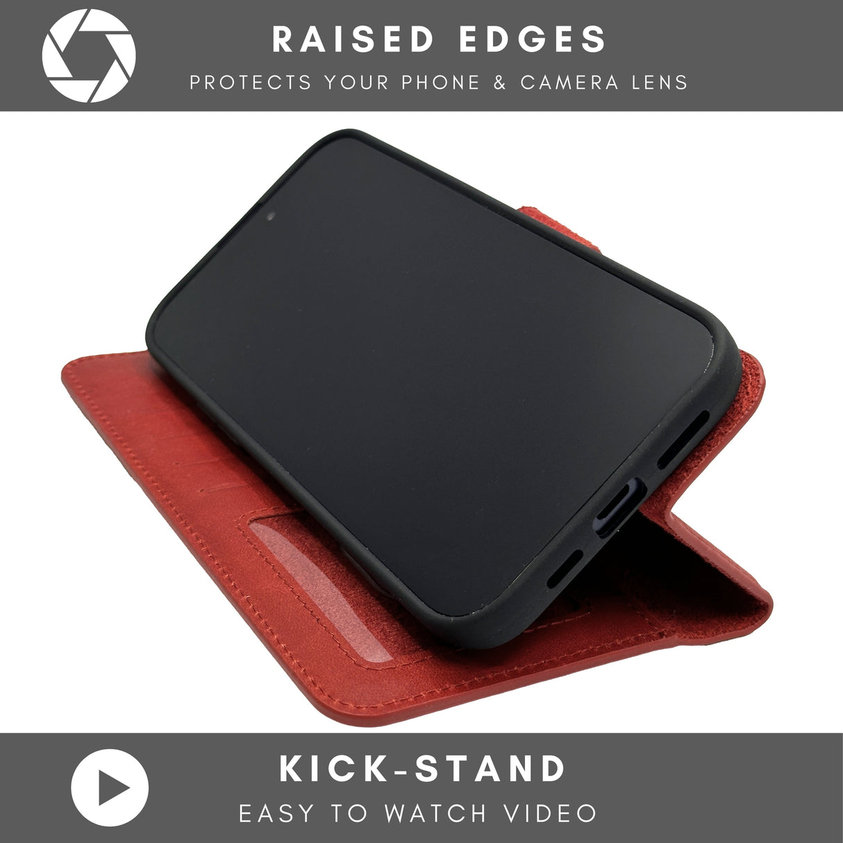 Vegas Premium Leather iPhone 15 Plus Wallet Case with MagSafe | Detachable RFID Blocking Luxury Wallet