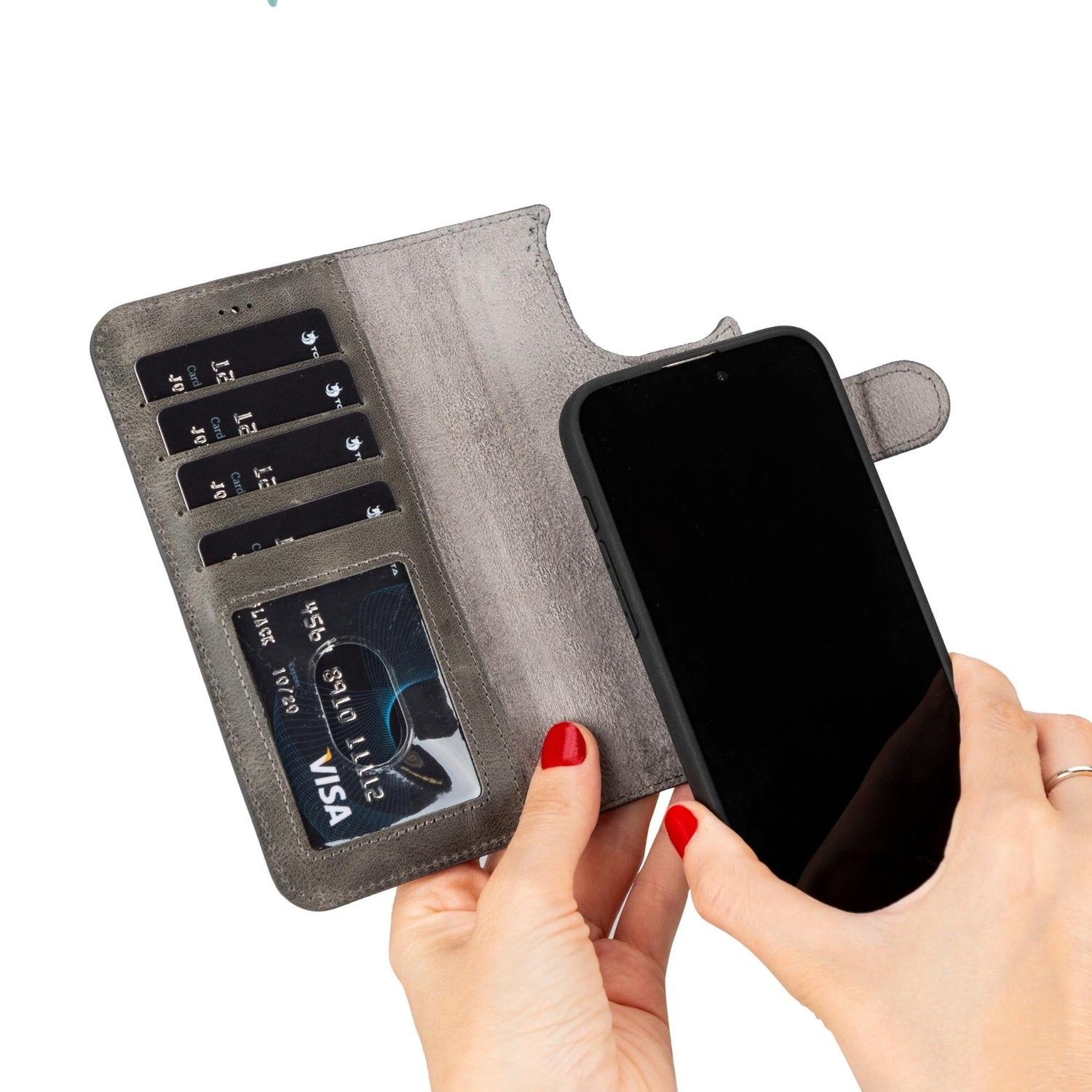 Casper iPhone 14 Series Detachable Leather Wallet Case