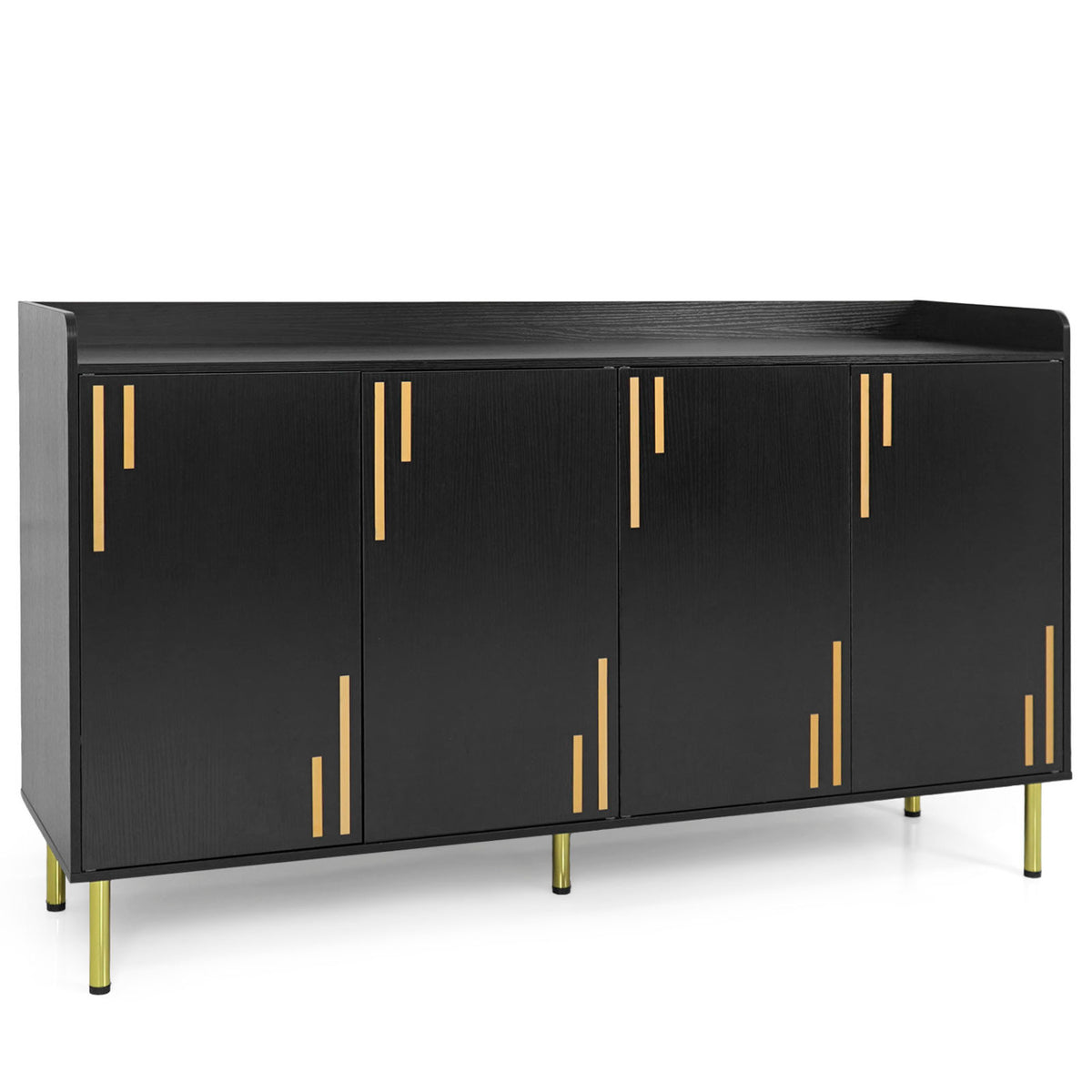 55" Buffet Cabinet with 4 Doors and 5 Metal Legs Modern Credenza