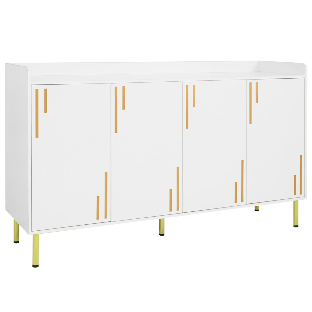 55" Buffet Cabinet with 4 Doors and 5 Metal Legs Modern Credenza