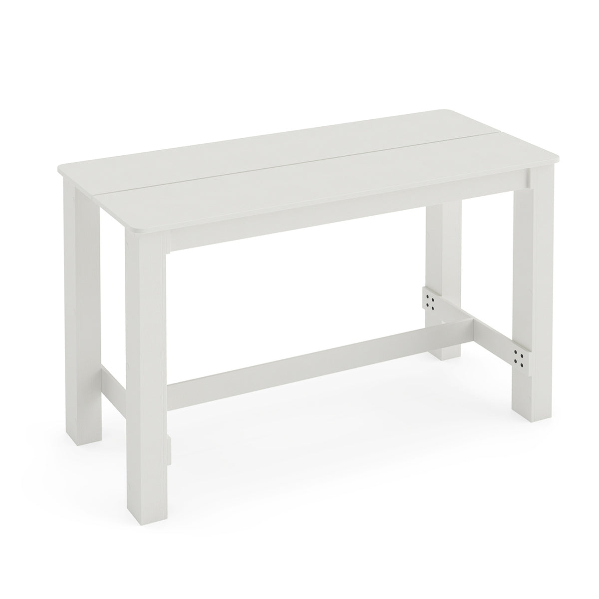 55 Inch Rectangular Farmhouse Kitchen Table for 4-6 People-White