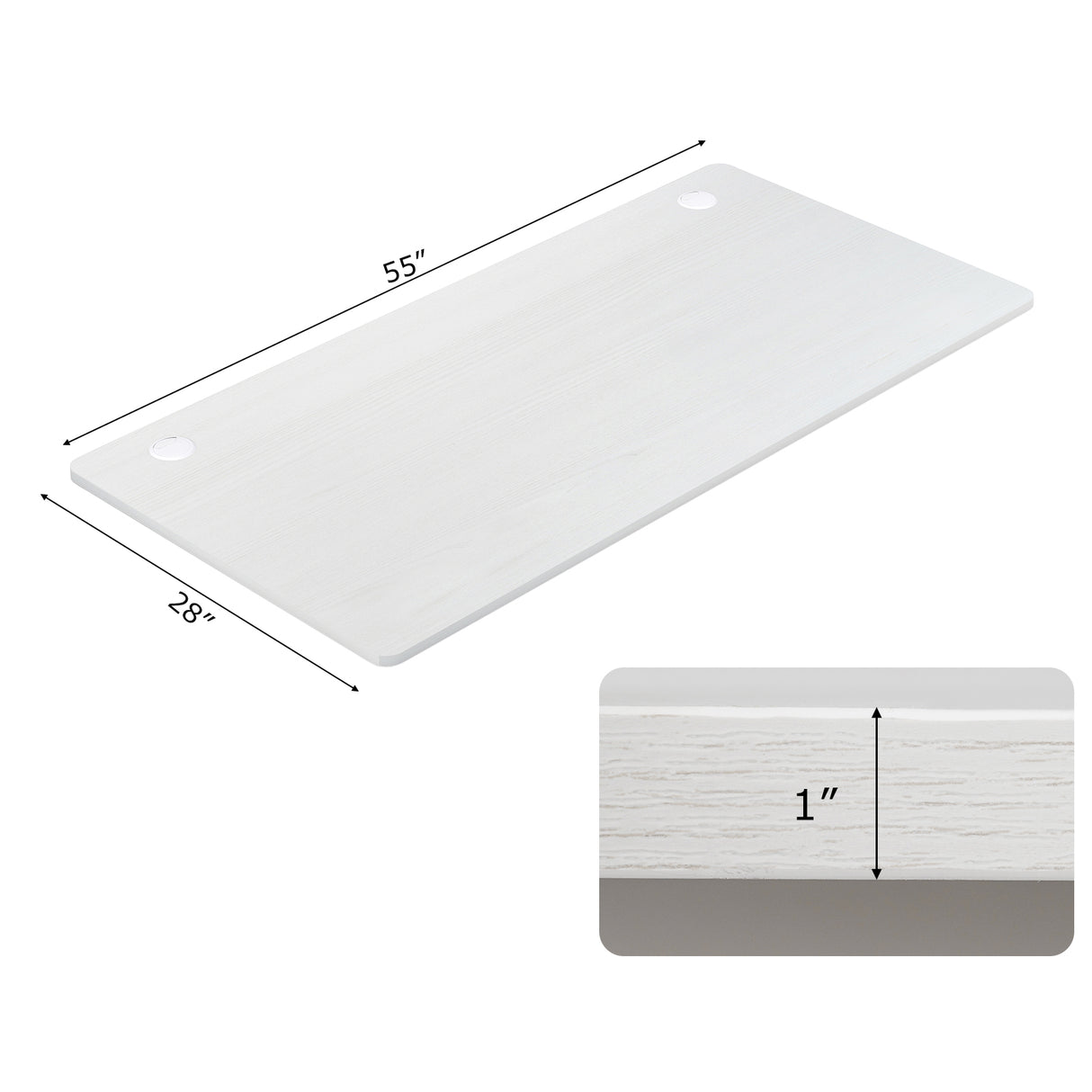 55" x 28" Universal Tabletop for Standard and Standing Desk Frame