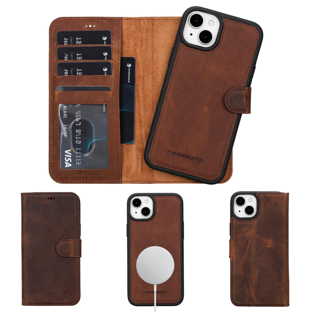 Casper iPhone 14 Series Detachable Leather Wallet Case