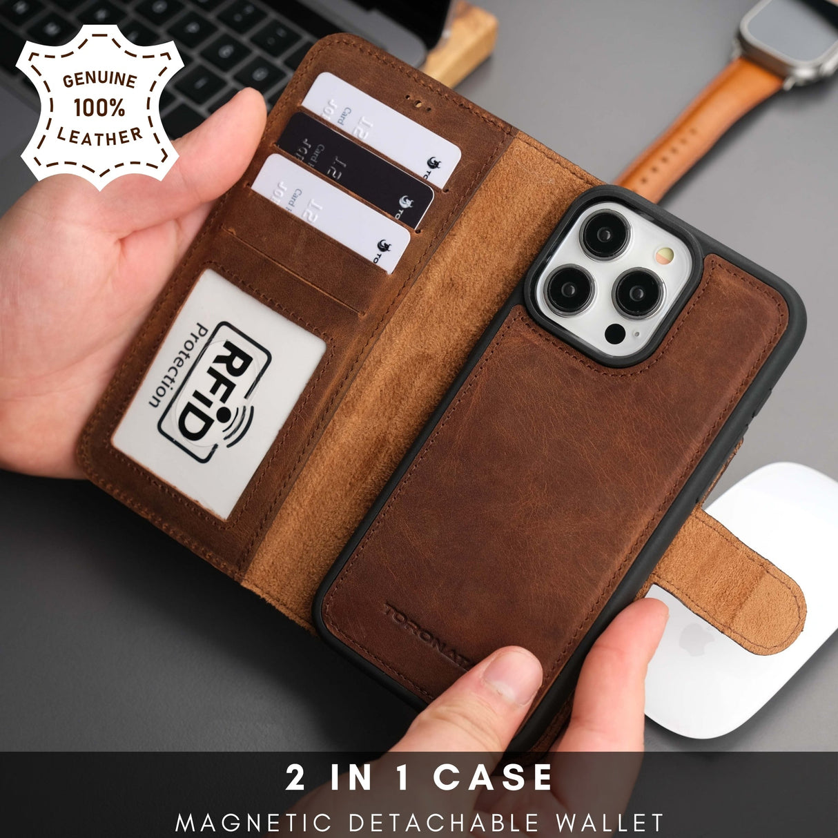 Casper Leather iPhone 14 Pro Max Wallet Case | MagSafe