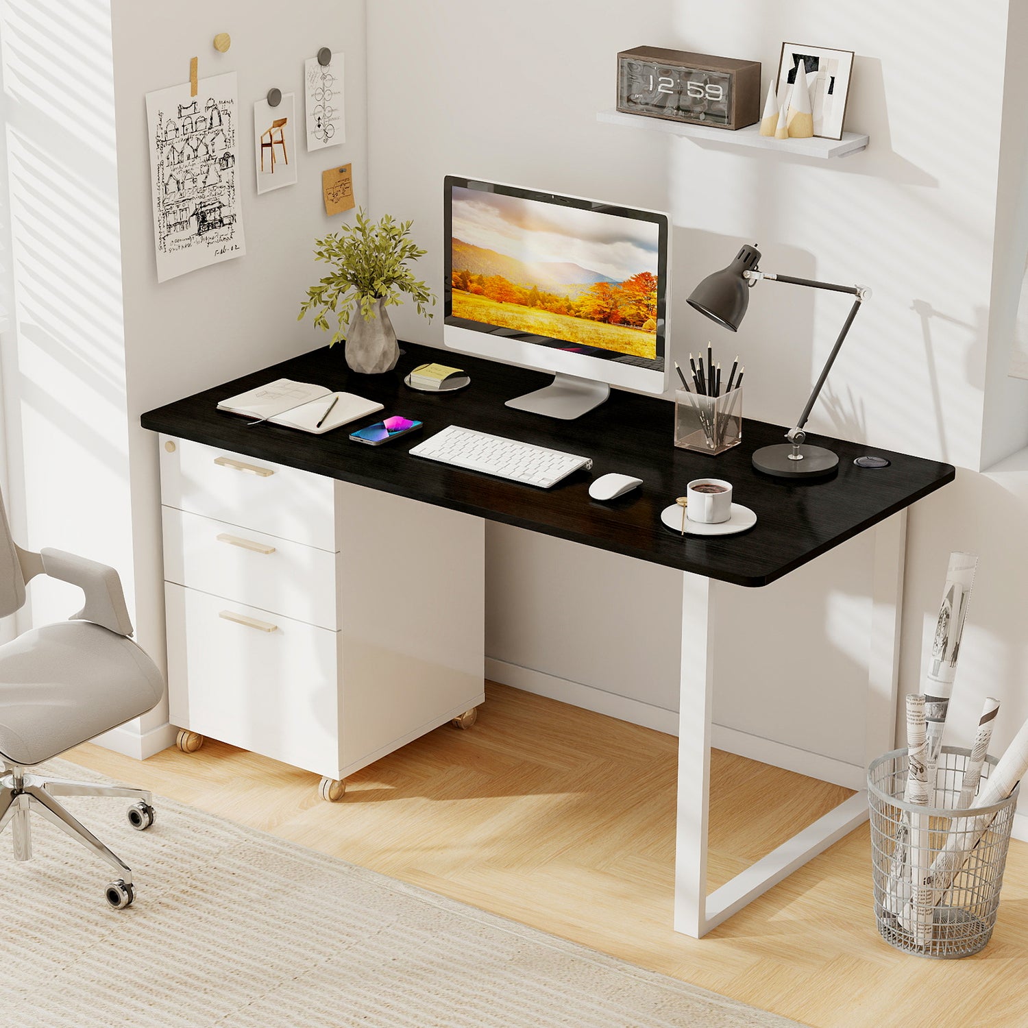 55" x 28" Universal Tabletop for Standard and Standing Desk Frame