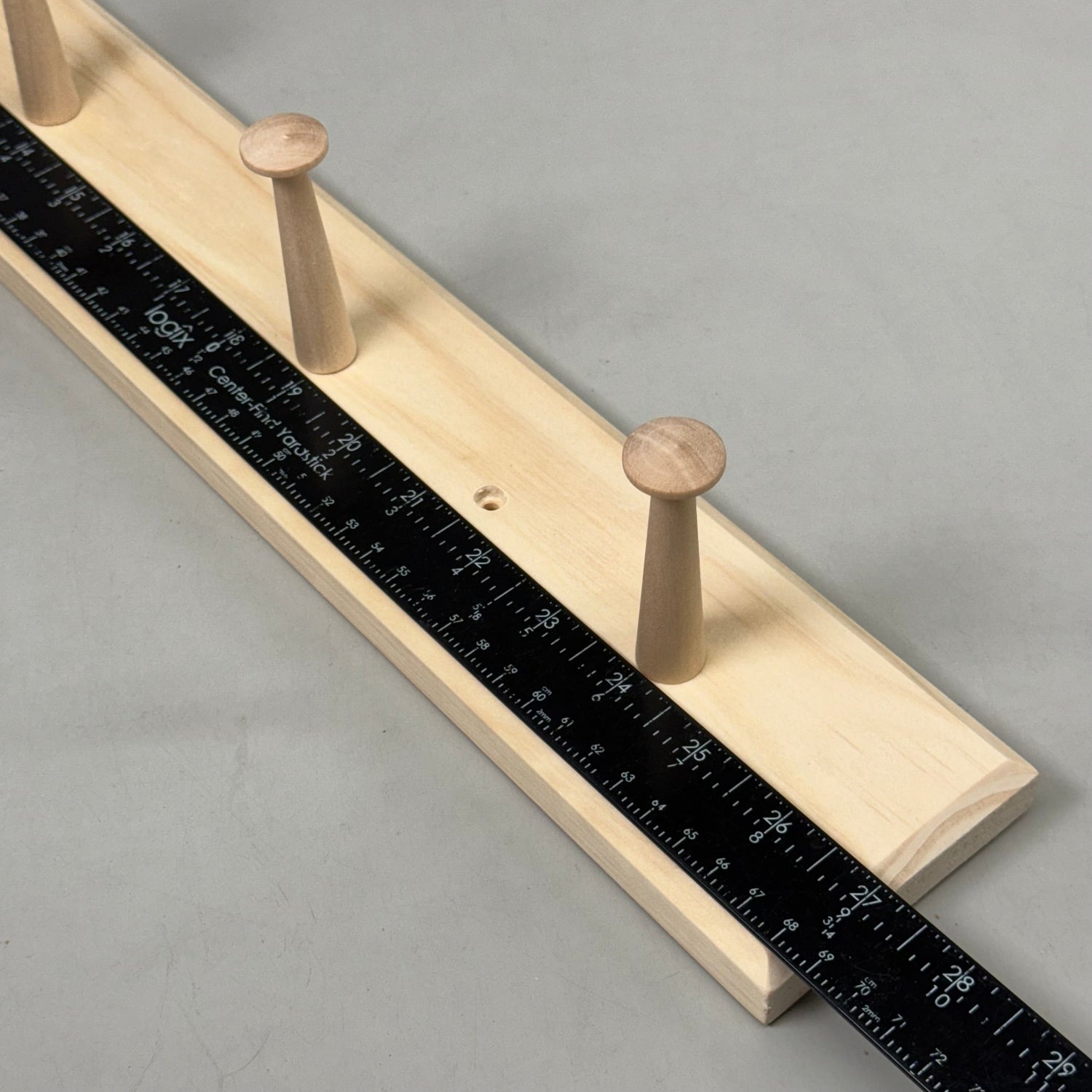 MAINSTAYS (2 PACK) Wall Mounted Hook Rack 5 Pegs 27" Unfinished Wood Finish