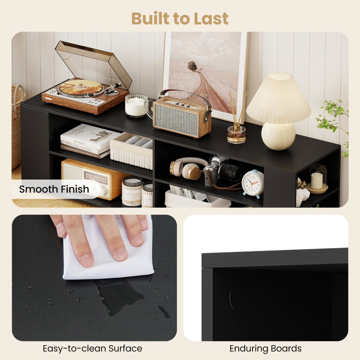 Console Storage Entertainment Media Wood TV Stand