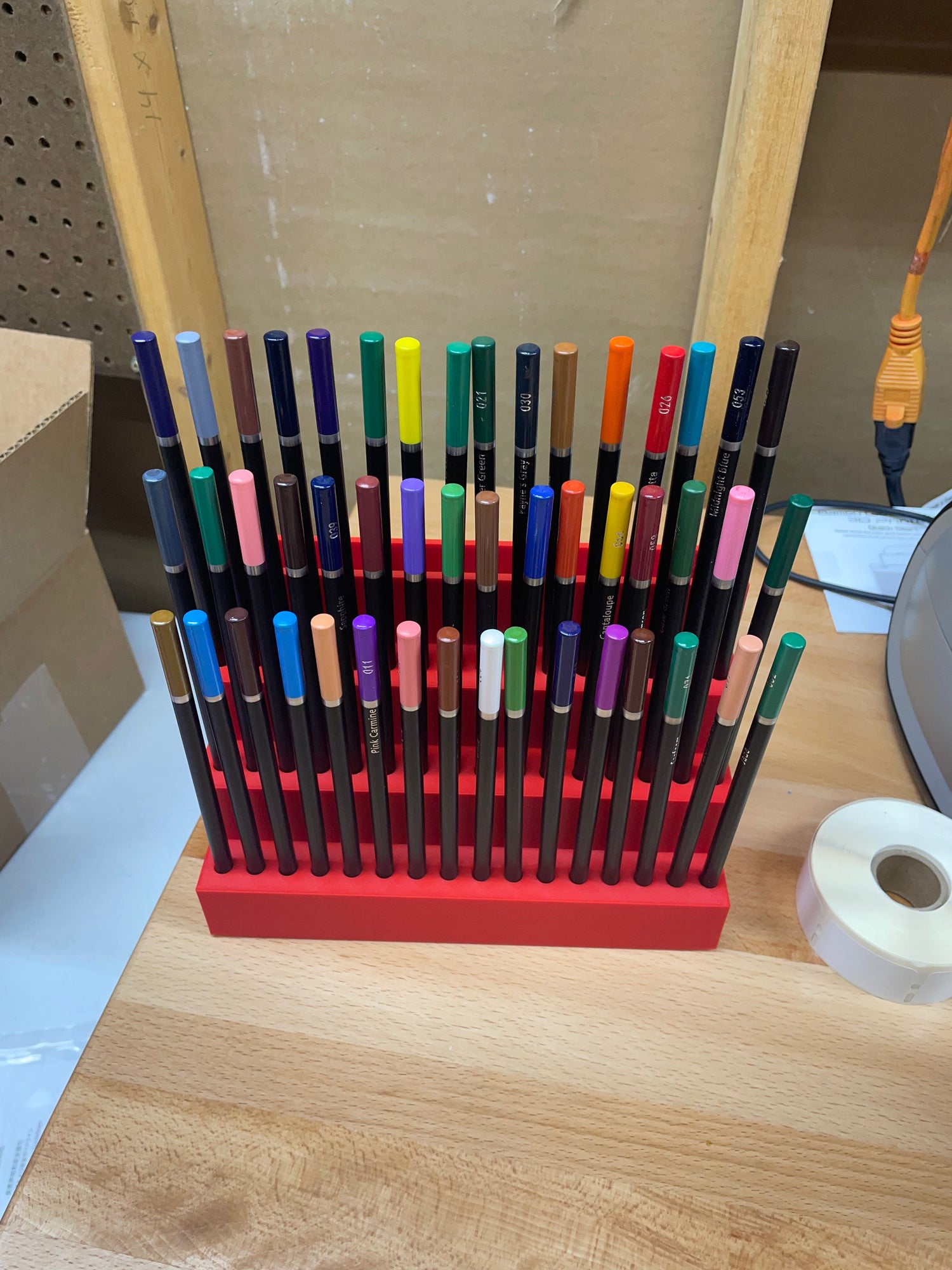 Large 48 Colored Pencil Caddy with Back Storage