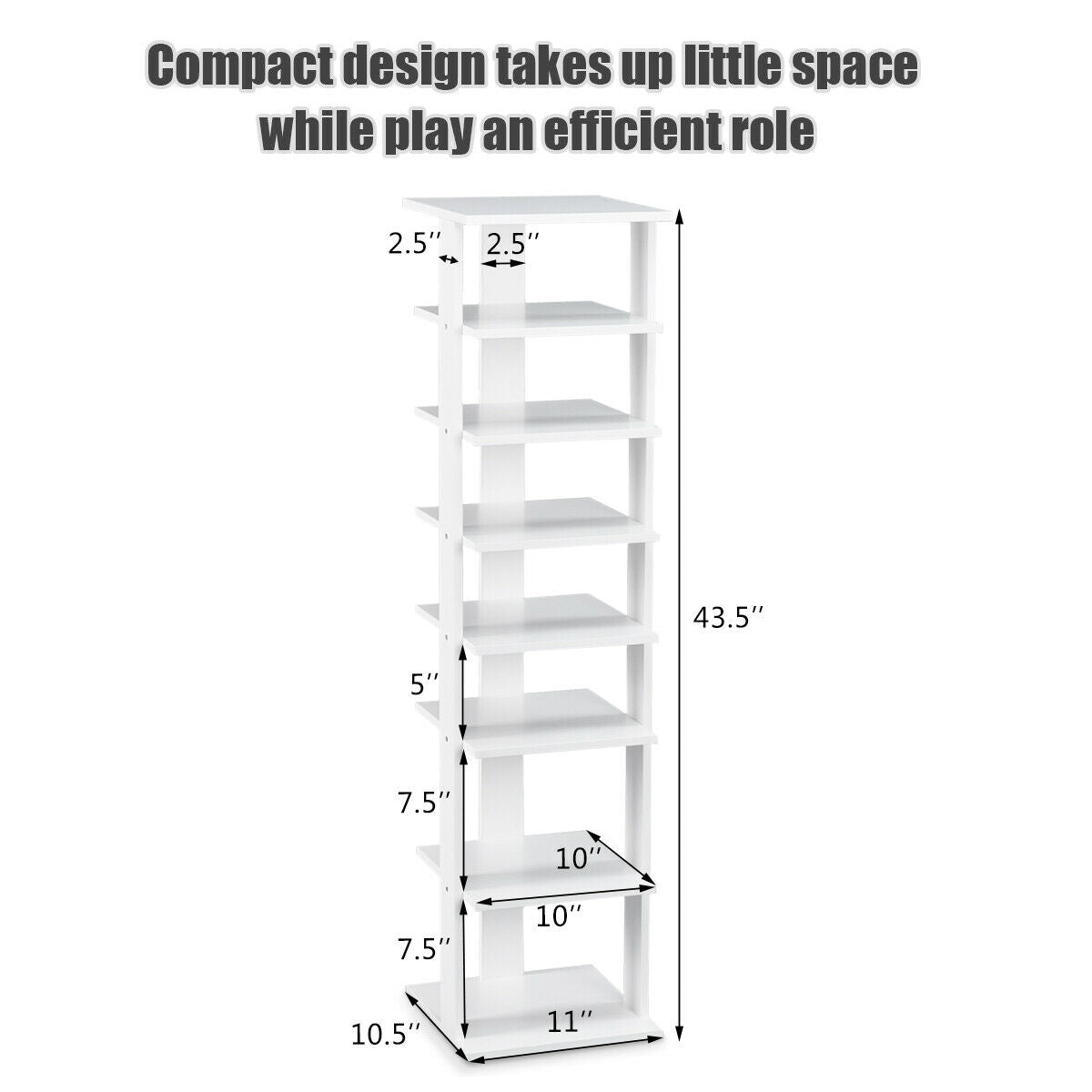 7-Tier Shoe Rack Practical Free Standing Shelves Storage Shelves