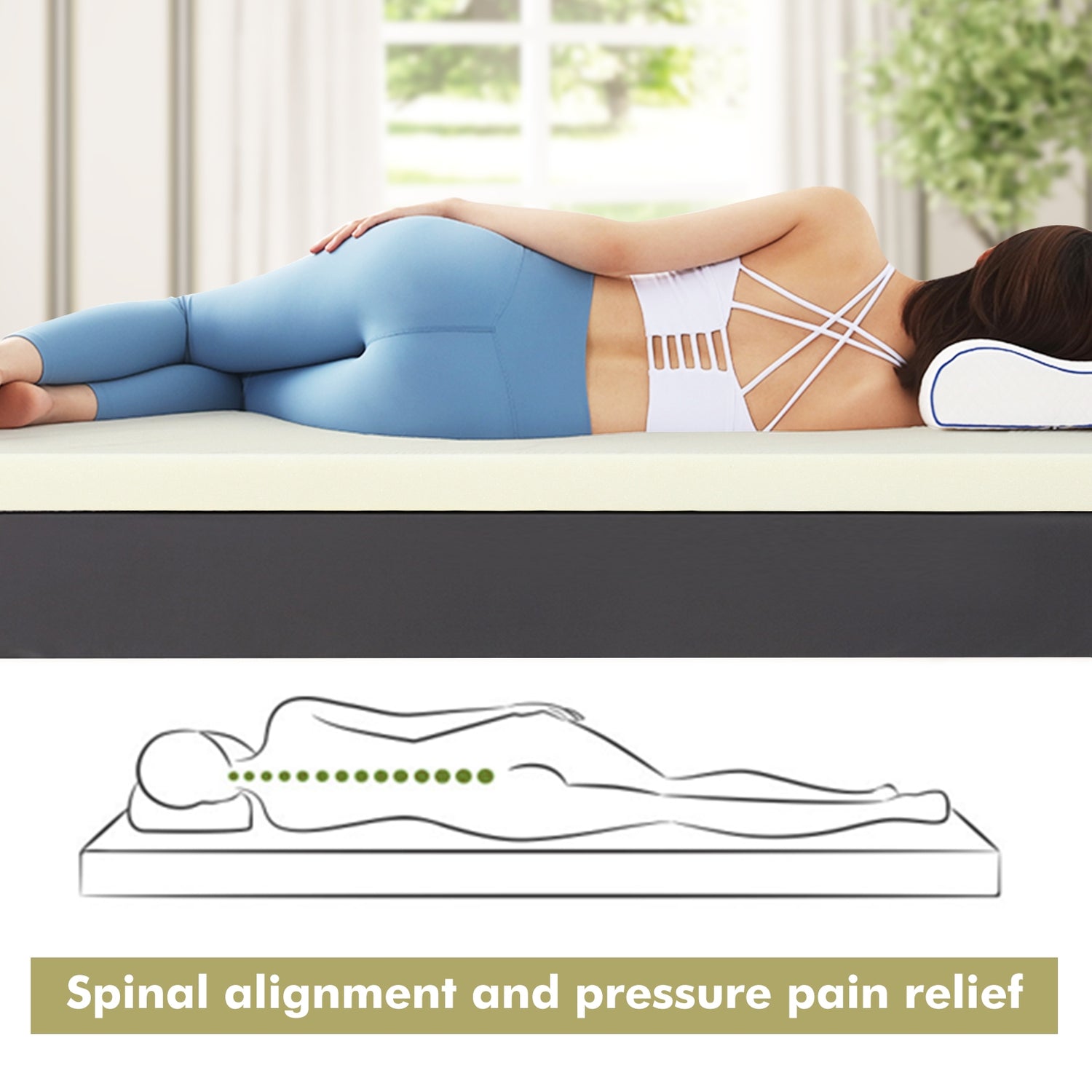 3-Inch Bed Mattress Topper Air Cotton for All Nightâs Comfy Soft Mattress Pad-Queen Size