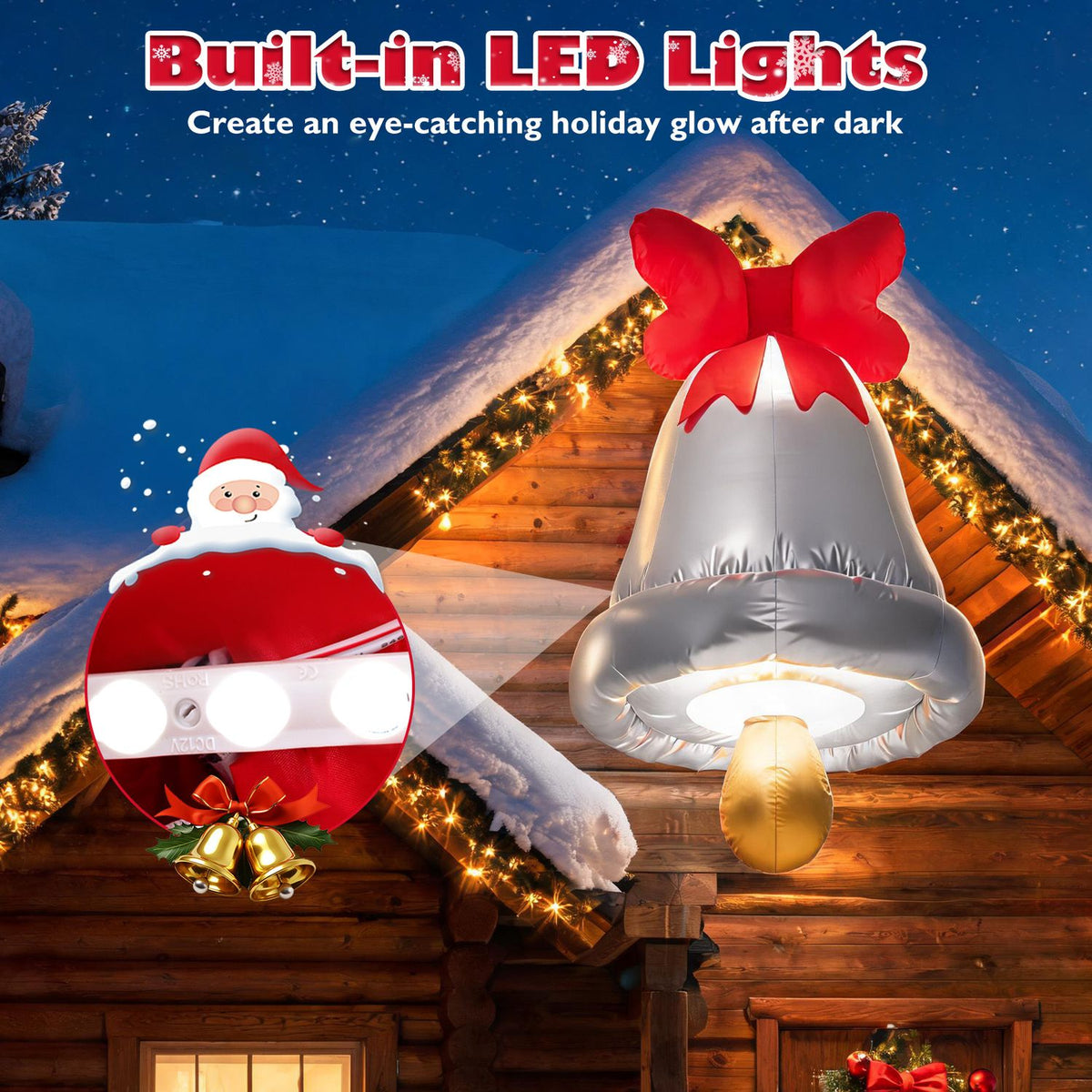 5.9 FT Christmas Inflatable Outdoor Decoration Climbing Santa