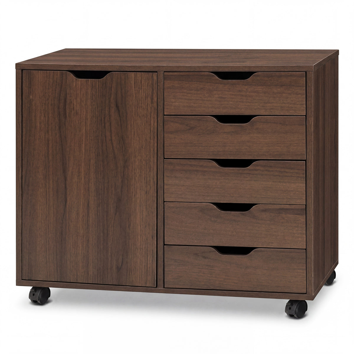 5 Drawer Storage Cabinet on Wheels with Adjustable Shelf