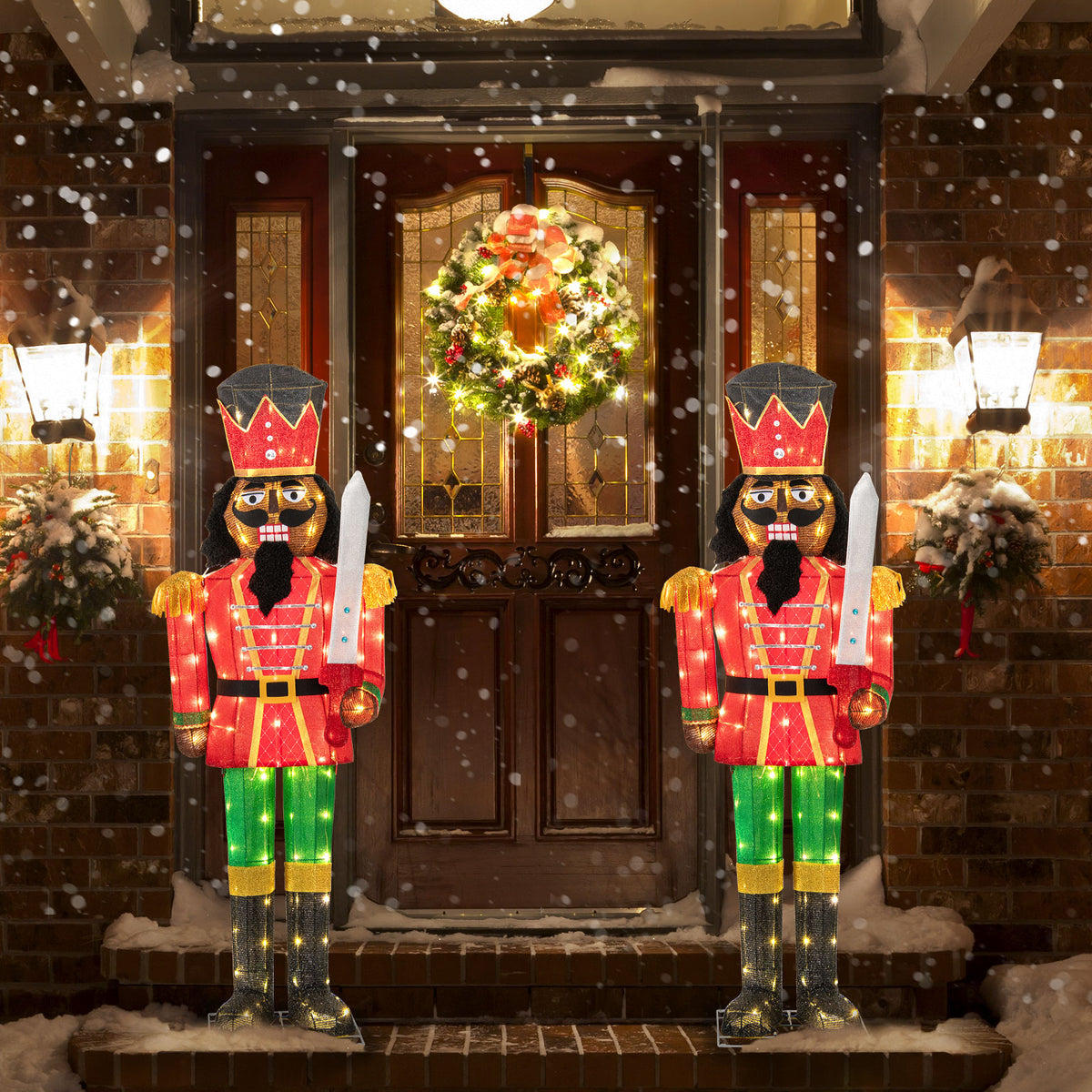 5 FT Lighted Christmas Nutcracker with Glitter Sword for Outdoor