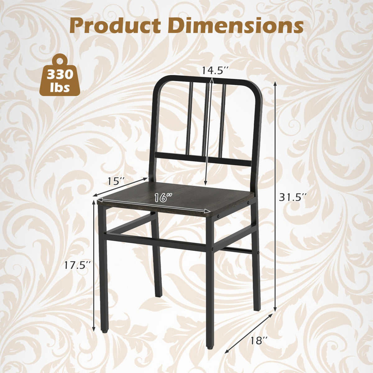 5-Piece Round Dining Table Set with Storage Shelf for Dining Room