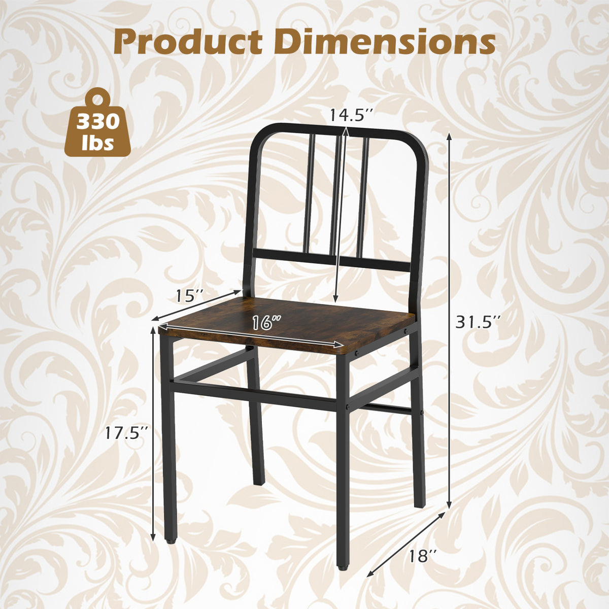 5-Piece Round Dining Table Set with Storage Shelf for Dining Room