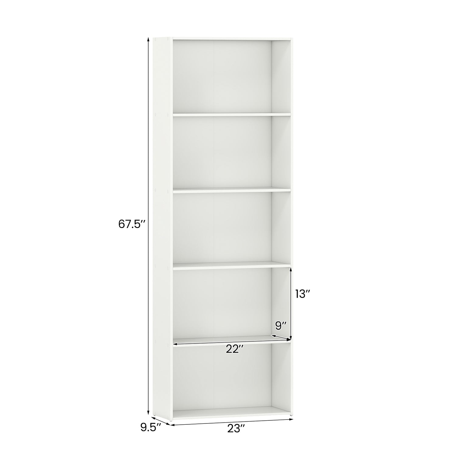 5-Shelf Storage Bookcase Modern Multi-Functional Display Cabinet Furniture