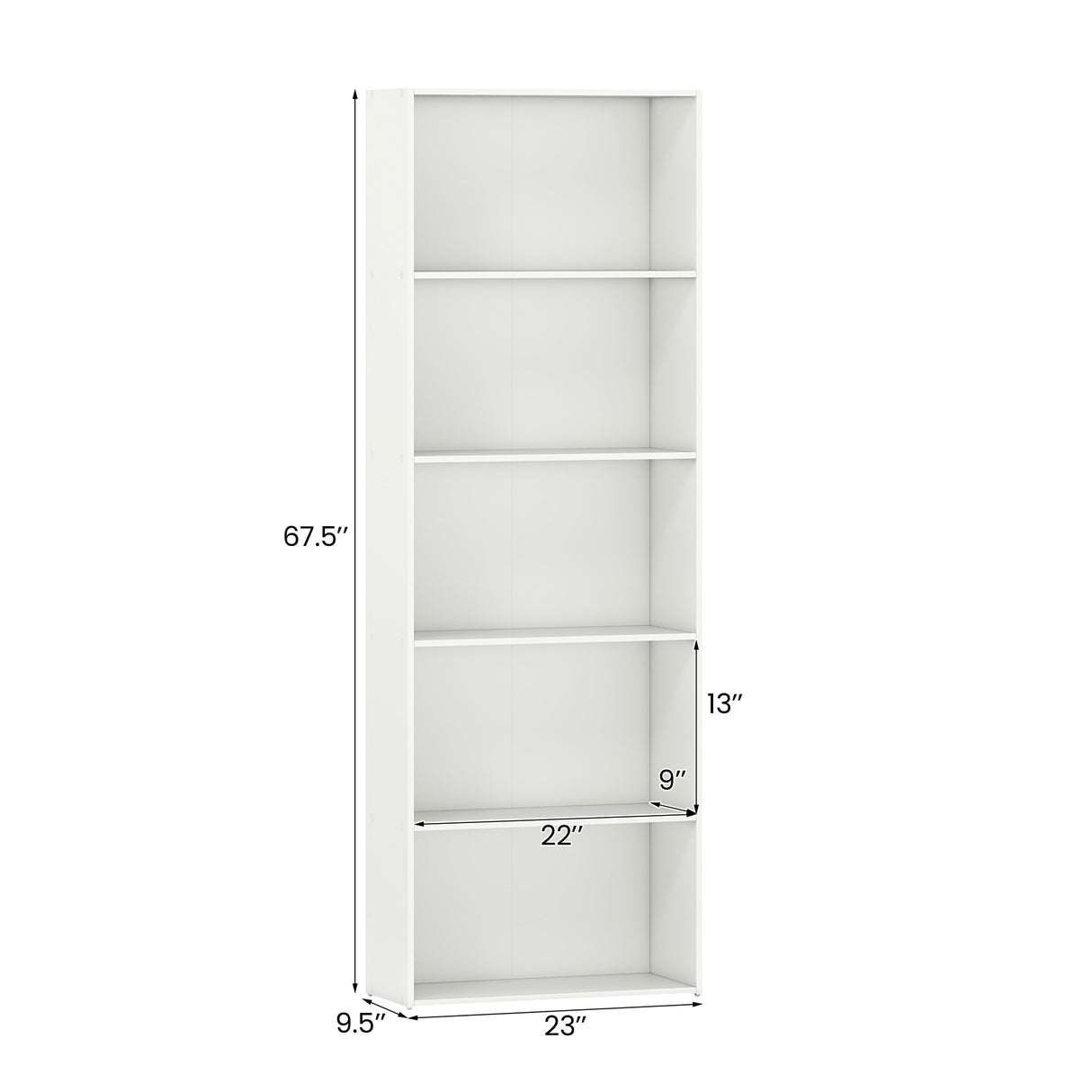 5-Shelf Storage Bookcase Modern Multi-Functional Display Cabinet Furniture
