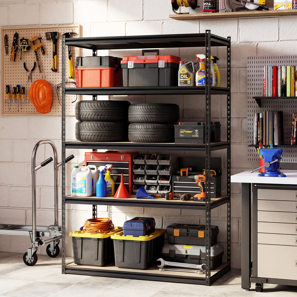 5-Tier Garage Shelving Unit 2200 LBS Heavy Duty Adjustable Utility Rack-Set of 2