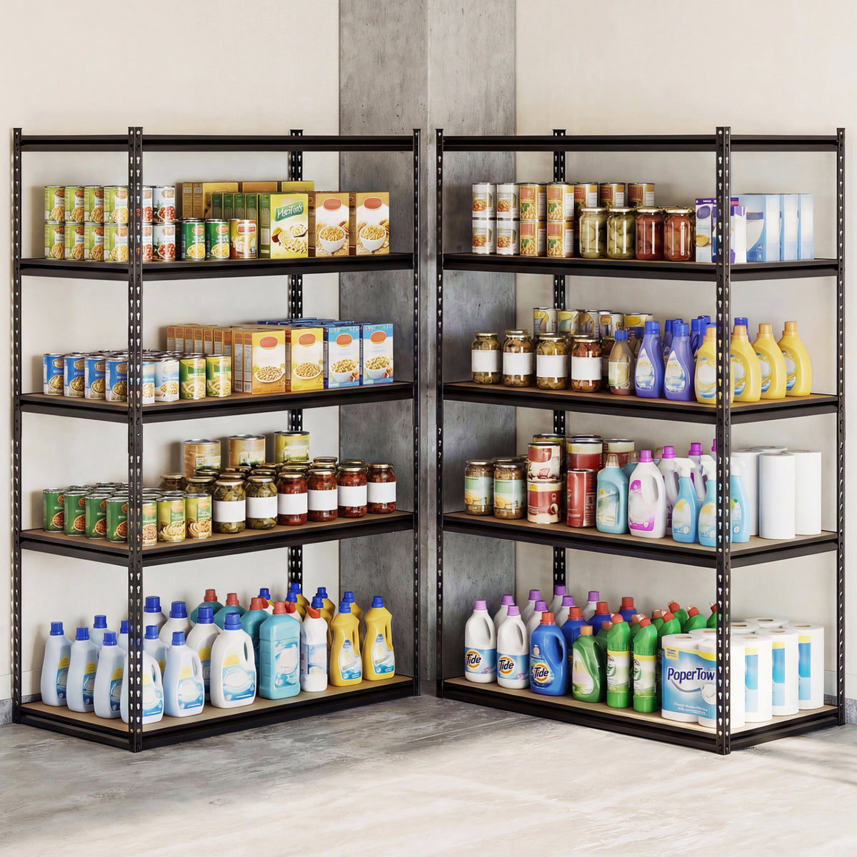 5-Tier Garage Shelving Unit 2200 LBS Heavy Duty Adjustable Utility Rack-Set of 2