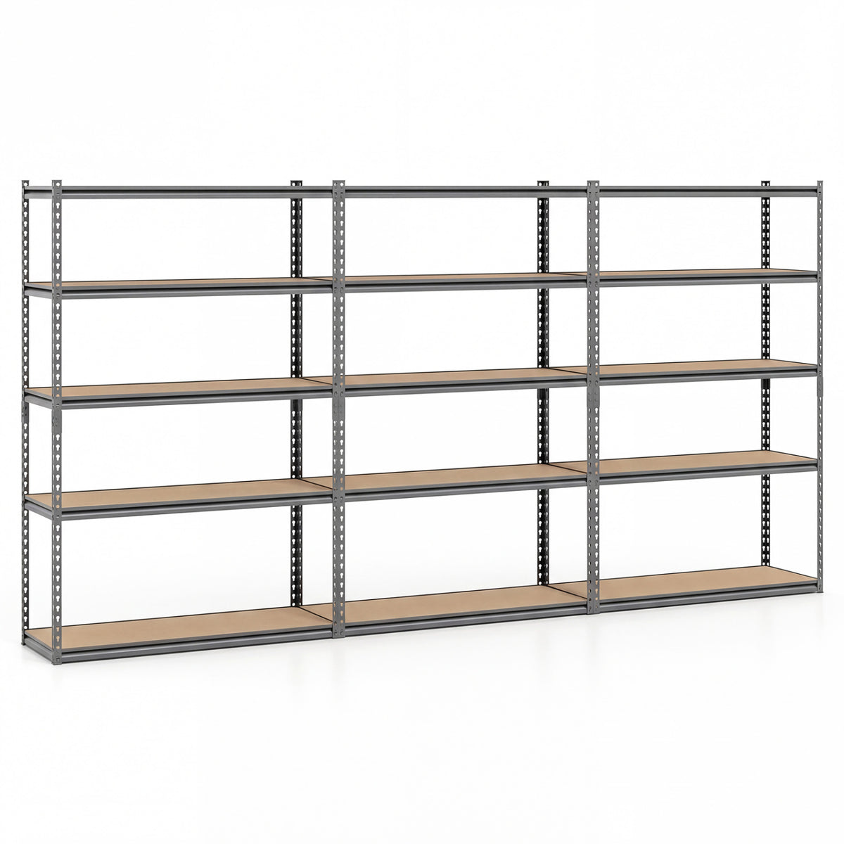 5-Tier Garage Shelving Unit 2200 LBS Metal Storage Shelves Adjustable Utility Rack for Warehouse-Set of 2